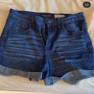 High waisted jean shorts